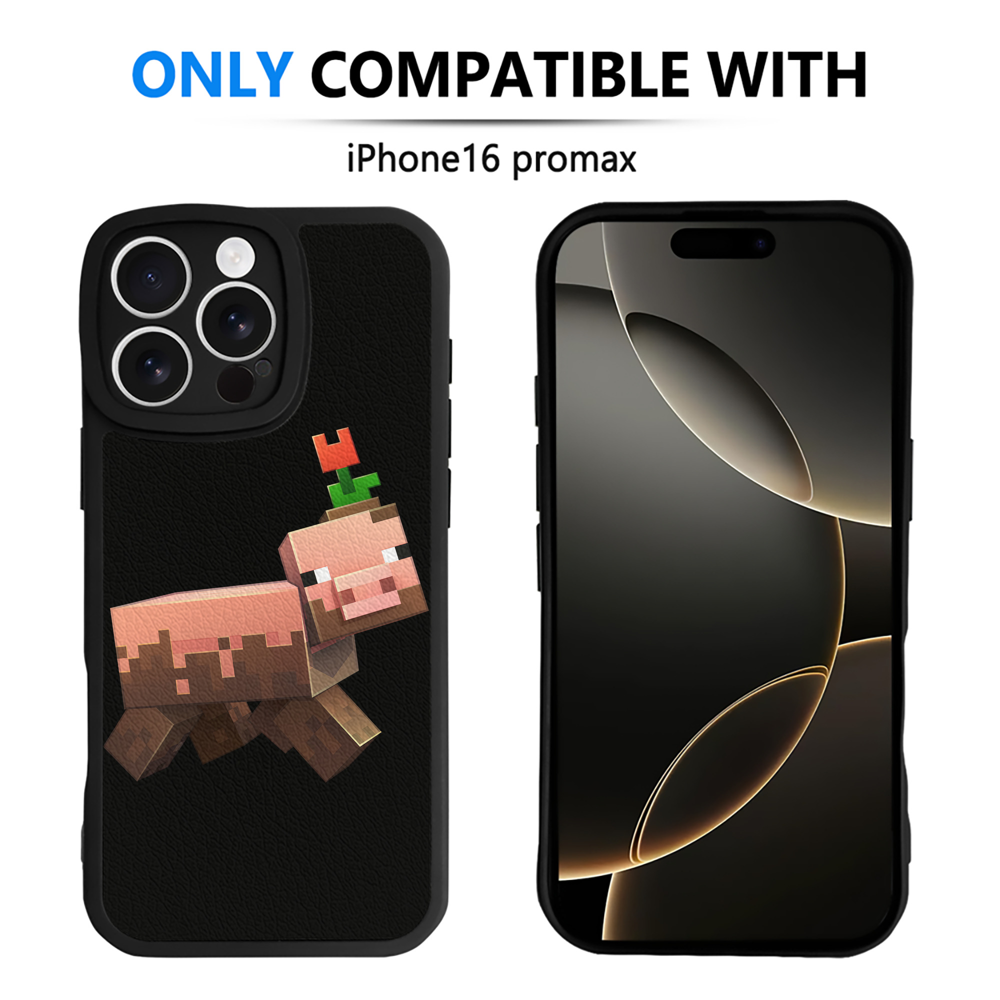 （画像用） マインクラフト ブロックの世界 Minecraft MC Block world 【iPhone 16シリーズ対応】シリコンスマホケース（レザー調） 材質：シリコン